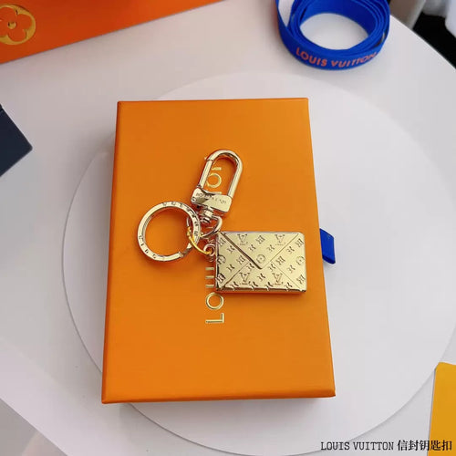 LV Key Chain Gold Envelope