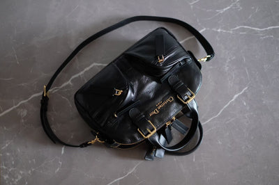 Black Calfskin Leather CD Bag