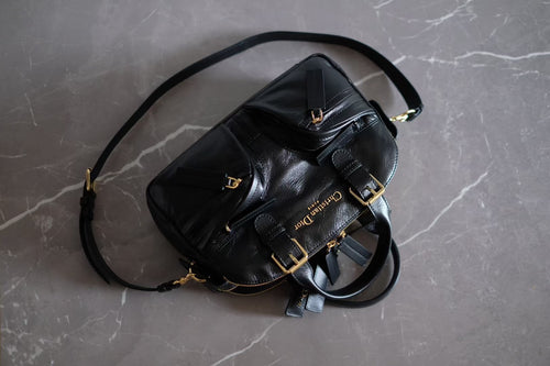 Black Calfskin Leather CD Bag