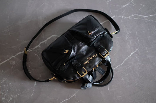 Black Calfskin Leather CD Bag