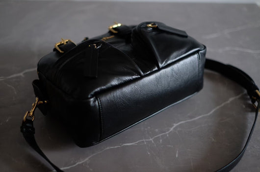 Black Calfskin Leather CD Bag