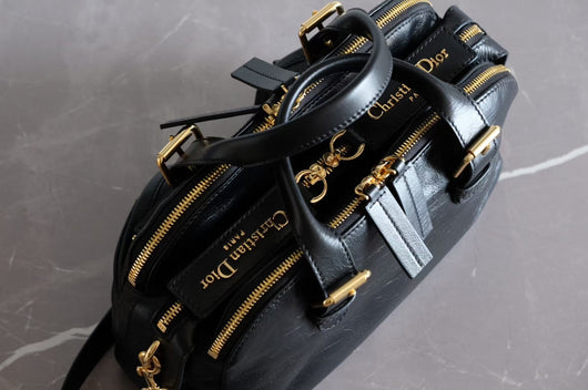 Black Calfskin Leather CD Bag