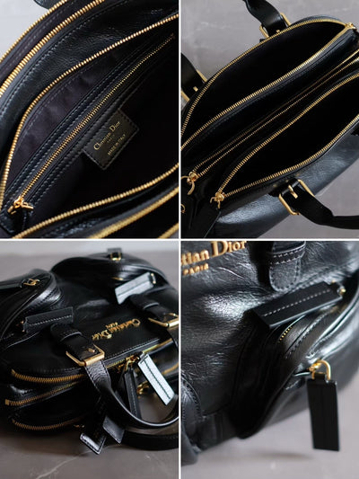 Black Calfskin Leather CD Bag
