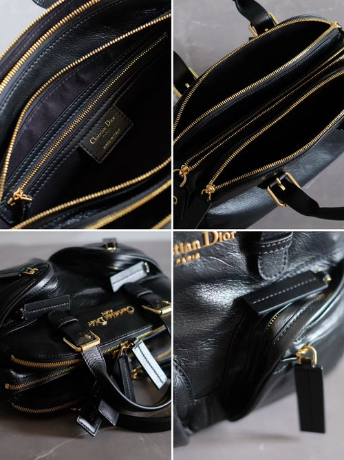 Black Calfskin Leather CD Bag