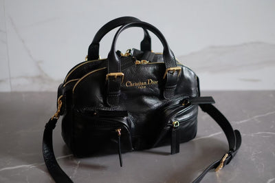 Black Calfskin Leather CD Bag