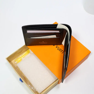 Luxury Black Checkered Bifold Wallet