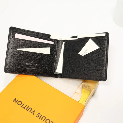 Luxury Black Checkered Bifold Wallet
