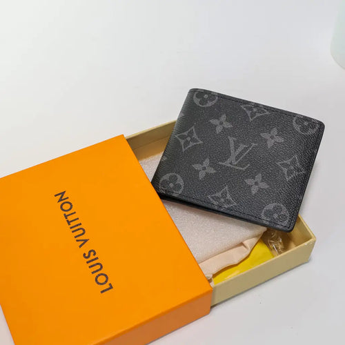 Black Monogram Leather Fashion Wallet