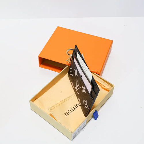 Women’s Black Canvas Monogram Card Holder