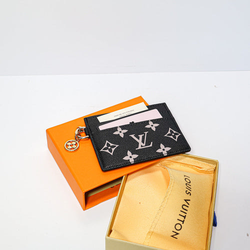 Women’s Black Canvas Monogram Card Holder
