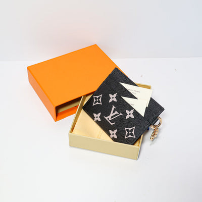 Women’s Black Canvas Monogram Card Holder