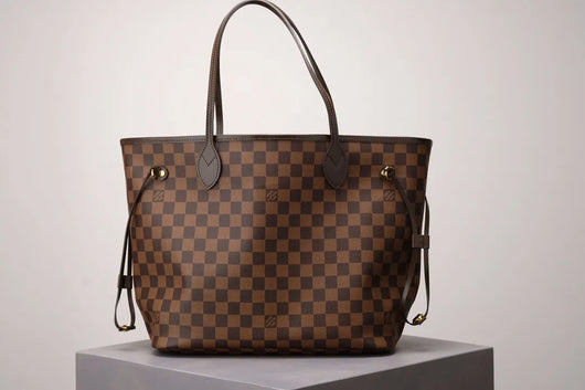 Brown Checkered Neverfull Handbag