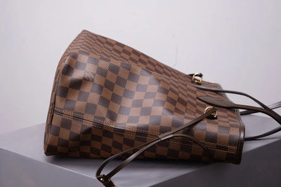 Brown Checkered Neverfull Handbag