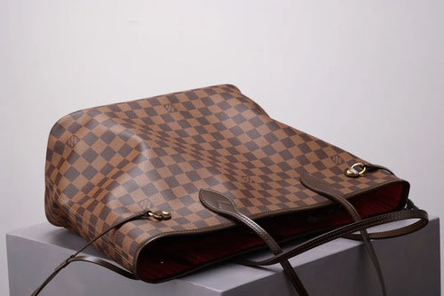 Brown Checkered Neverfull Handbag