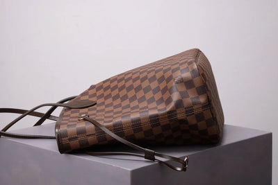 Brown Checkered Neverfull Handbag