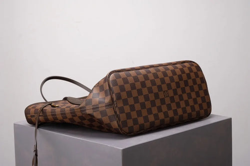 Brown Checkered Neverfull Handbag