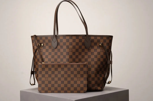 Brown Checkered Neverfull Handbag