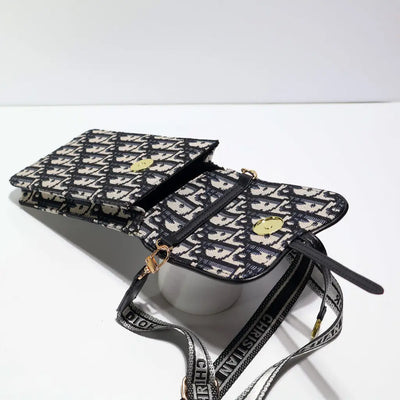 Fabric Leather DR Crossbody Bag