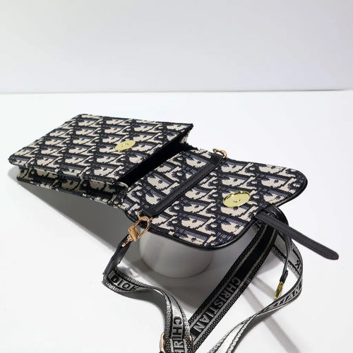Fabric Leather DR Crossbody Bag
