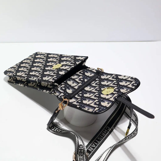 Fabric Leather DR Crossbody Bag