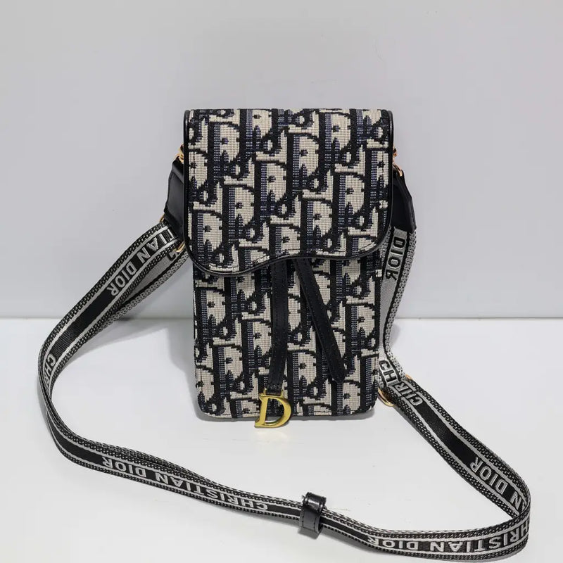 Fabric Leather DR Crossbody Bag