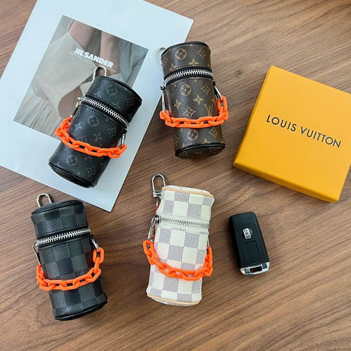 Designer Keychain Lipstick Holder Organizer Genuine Leather