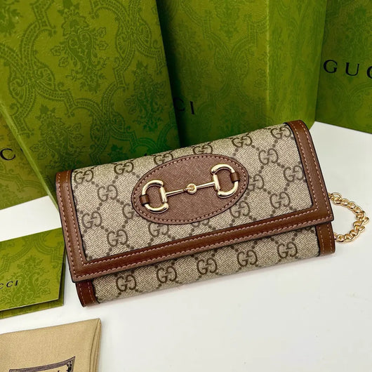 GG Saddle Buckle Crossbody Wallet on Chain