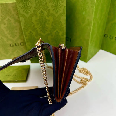 GG Saddle Buckle Crossbody Wallet on Chain