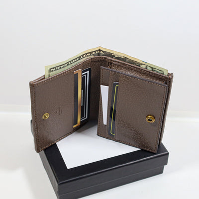 Fashion Textured Leather Printed Coated Canvas Wallet
