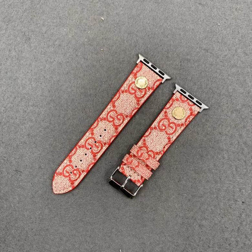 Apple Watch Gucci Band Pink Red Leather Design