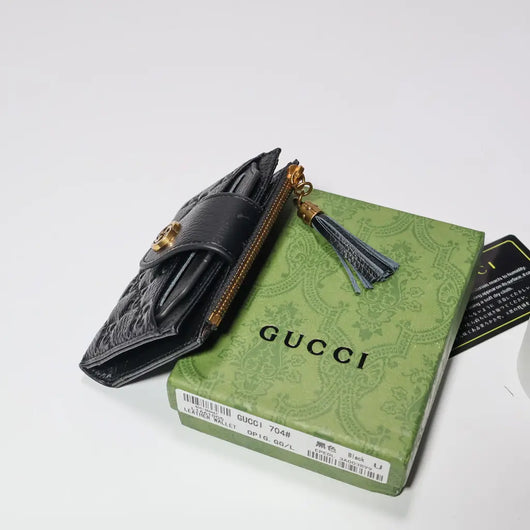 Mens GG Wallet Black Genuine Leather