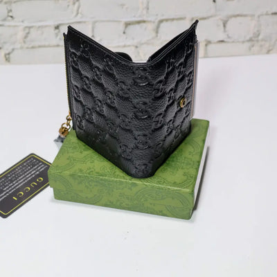 Mens GG Wallet Black Genuine Leather