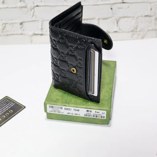 Mens GG Wallet Black Genuine Leather