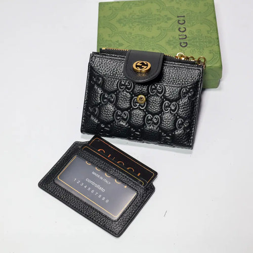 Mens GG Wallet Black Genuine Leather