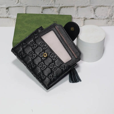 Mens GG Wallet Black Genuine Leather