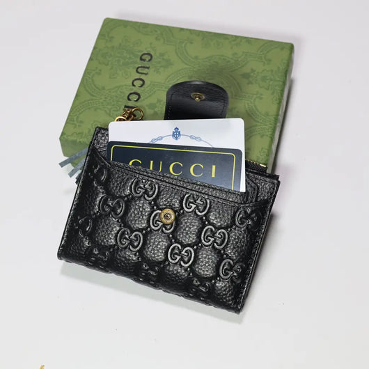 Mens GG Wallet Black Genuine Leather