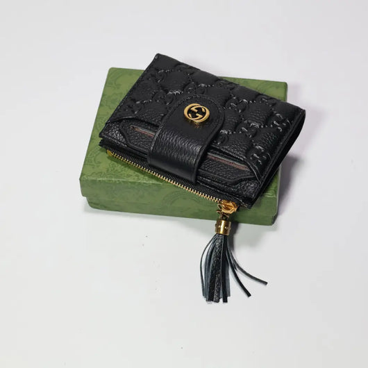 Mens GG Wallet Black Genuine Leather