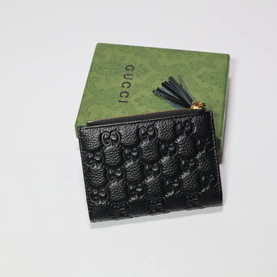Mens GG Wallet Black Genuine Leather