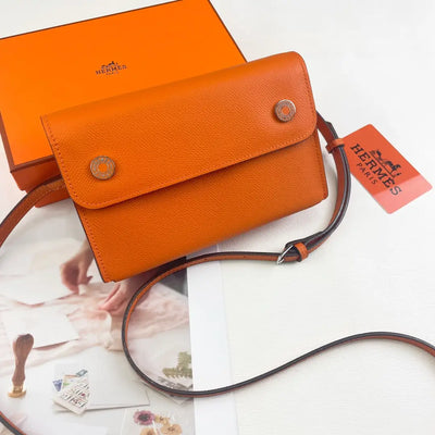 Calfskin Leather Crossbody Nap Bag