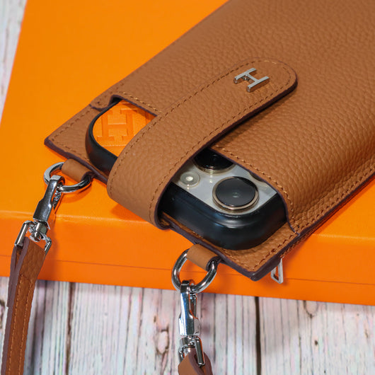 Genuine Leather HRM Crossbody Phone Clutch