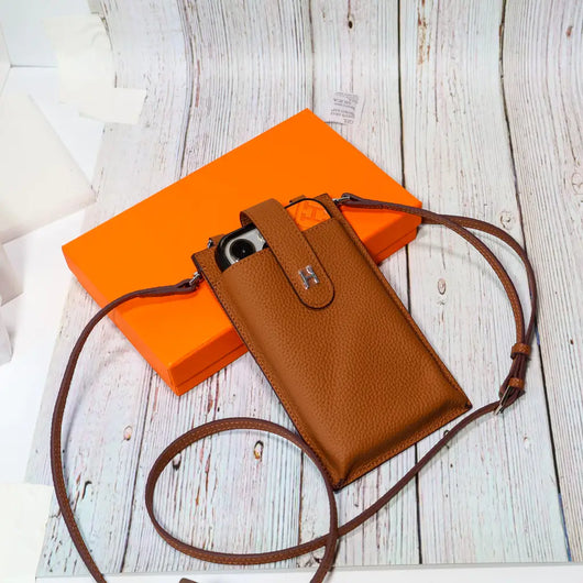 Genuine Leather HRM Crossbody Phone Clutch