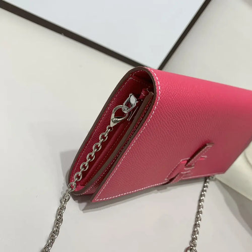 H Long Wallet on Chain Epsom Calfskin