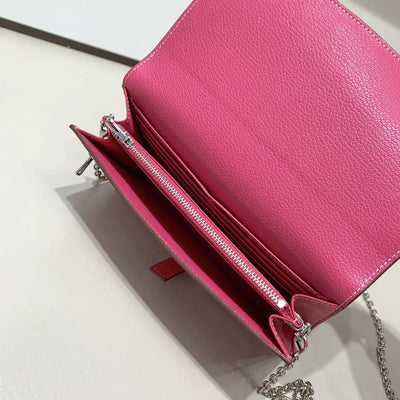 H Long Wallet on Chain Epsom Calfskin