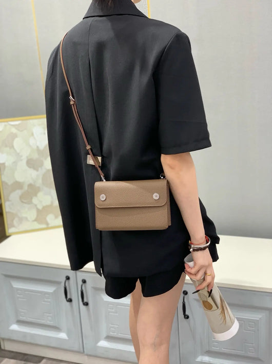 Calfskin Leather Crossbody Nap Bag