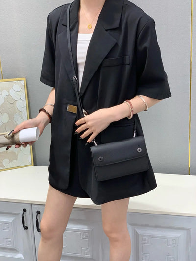Calfskin Leather Crossbody Nap Bag