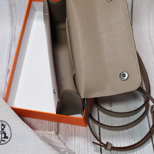 Calfskin Leather Crossbody Nap Bag