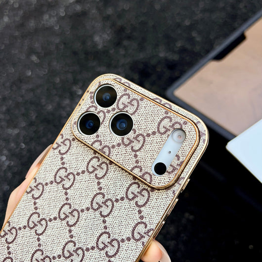 The Gold Edit - Luxury Monogram Leather iPhone Case