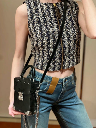 LV Black Camera Box Handbag