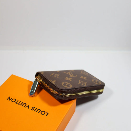 LV Brown Monogram Leather Wallet Zipper