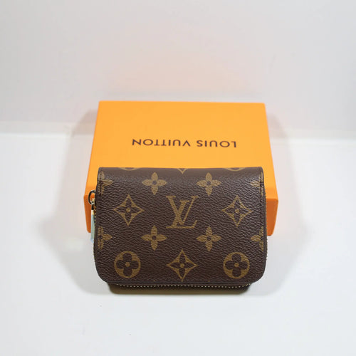 LV Brown Monogram Leather Wallet Zipper